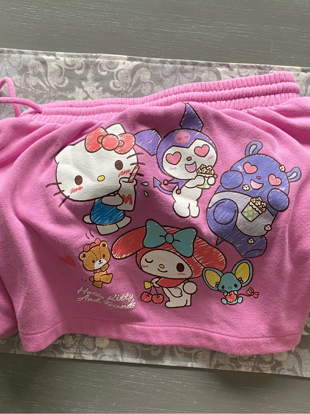 Hello Kitty Pink Character Lounge Shorts Juniors M